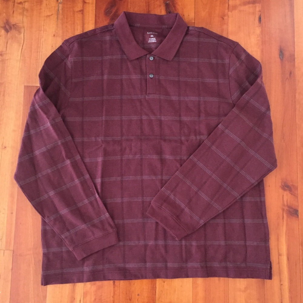 Long sleeve maroon polo